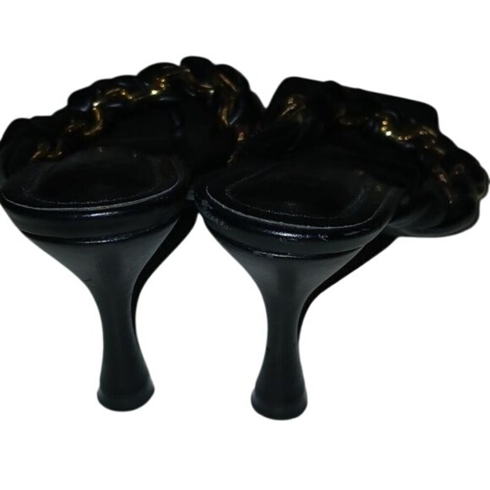 Cape Robbin Black Leather Chain Thong Sandals - Picture 3 of 4
